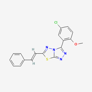 3-(5-chloro-2-methoxyphenyl)-6-[(E)-2-phenylethenyl][1,2,4]triazolo[3,4-b][1,3,4]thiadiazole