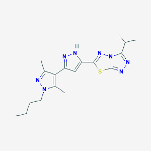 1'-Butyl-5-(3-isopropyl[1,2,4]triazolo[3,4-B][1,3,4]thiadiazol-6-YL)-3',5'-dimethyl-1'H,2H-3,4'-bipyrazole