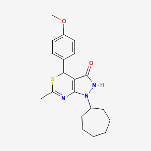 1-cycloheptyl-4-(4-methoxyphenyl)-6-methyl-1,4-dihydropyrazolo[3,4-d][1,3]thiazin-3(2H)-one