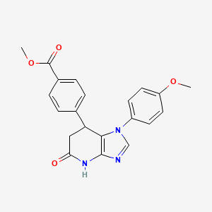 molecular formula C21H19N3O4 B11058824 methyl 4-[1-(4-methoxyphenyl)-5-oxo-4,5,6,7-tetrahydro-1H-imidazo[4,5-b]pyridin-7-yl]benzoate 