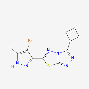 6-(4-bromo-5-methyl-1H-pyrazol-3-yl)-3-cyclobutyl[1,2,4]triazolo[3,4-b][1,3,4]thiadiazole