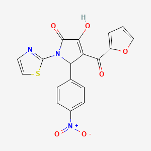 4-(furan-2-ylcarbonyl)-3-hydroxy-5-(4-nitrophenyl)-1-(1,3-thiazol-2-yl)-1,5-dihydro-2H-pyrrol-2-one