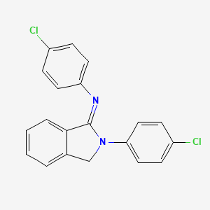 molecular formula C20H14Cl2N2 B11058869 4-chloro-N-[(1Z)-2-(4-chlorophenyl)-2,3-dihydro-1H-isoindol-1-ylidene]aniline 