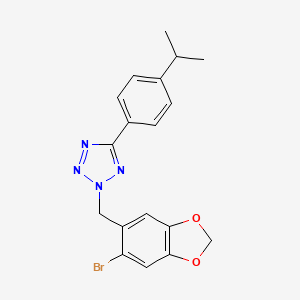 2-[(6-bromo-1,3-benzodioxol-5-yl)methyl]-5-[4-(propan-2-yl)phenyl]-2H-tetrazole