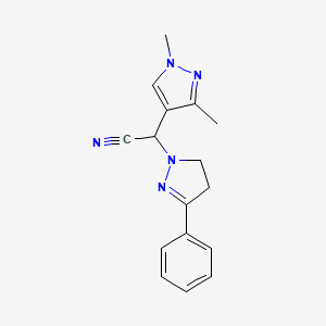 (1,3-dimethyl-1H-pyrazol-4-yl)(3-phenyl-4,5-dihydro-1H-pyrazol-1-yl)acetonitrile