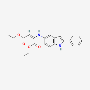 molecular formula C22H22N2O4 B11058909 diethyl (2E)-2-[(2-phenyl-1H-indol-5-yl)amino]but-2-enedioate 