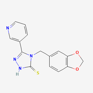 molecular formula C15H12N4O2S B11058912 4-(1,3-benzodioxol-5-ylmethyl)-5-(pyridin-3-yl)-4H-1,2,4-triazole-3-thiol 