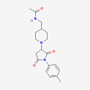 molecular formula C19H25N3O3 B11058933 N-({1-[1-(4-methylphenyl)-2,5-dioxopyrrolidin-3-yl]piperidin-4-yl}methyl)acetamide 