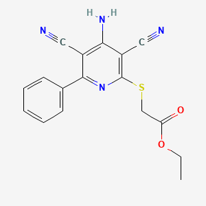 Ethyl [(4-amino-3,5-dicyano-6-phenylpyridin-2-yl)sulfanyl]acetate