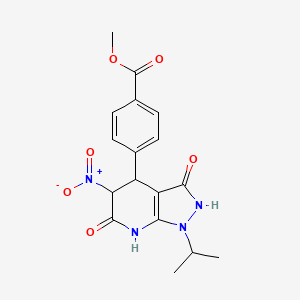 methyl 4-[5-nitro-3,6-dioxo-1-(propan-2-yl)-2,3,4,5,6,7-hexahydro-1H-pyrazolo[3,4-b]pyridin-4-yl]benzoate