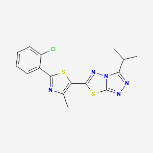 6-[2-(2-Chlorophenyl)-4-methyl-1,3-thiazol-5-yl]-3-(propan-2-yl)[1,2,4]triazolo[3,4-b][1,3,4]thiadiazole