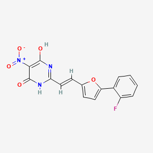 2-{(E)-2-[5-(2-fluorophenyl)furan-2-yl]ethenyl}-6-hydroxy-5-nitropyrimidin-4(3H)-one