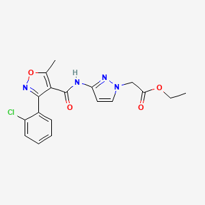 ethyl [3-({[3-(2-chlorophenyl)-5-methyl-1,2-oxazol-4-yl]carbonyl}amino)-1H-pyrazol-1-yl]acetate