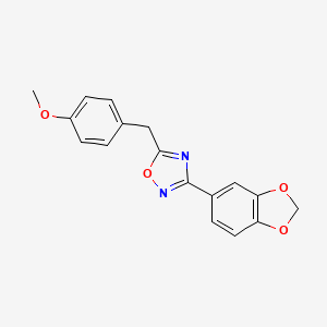 molecular formula C17H14N2O4 B11059017 3-(1,3-Benzodioxol-5-yl)-5-(4-methoxybenzyl)-1,2,4-oxadiazole 