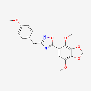 molecular formula C19H18N2O6 B11059022 5-(4,7-Dimethoxy-1,3-benzodioxol-5-yl)-3-(4-methoxybenzyl)-1,2,4-oxadiazole 