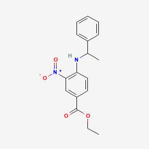 molecular formula C17H18N2O4 B11059023 Ethyl 3-nitro-4-[(1-phenylethyl)amino]benzoate 