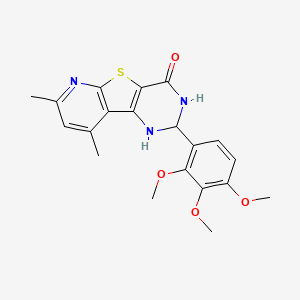 molecular formula C20H21N3O4S B11059028 11,13-dimethyl-4-(2,3,4-trimethoxyphenyl)-8-thia-3,5,10-triazatricyclo[7.4.0.02,7]trideca-1(9),2(7),10,12-tetraen-6-one 