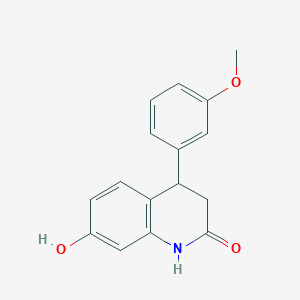 molecular formula C16H15NO3 B11059031 7-hydroxy-4-(3-methoxyphenyl)-3,4-dihydro-1H-quinolin-2-one 