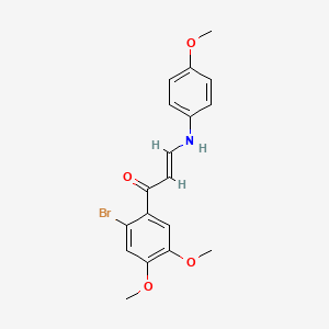 (2E)-1-(2-bromo-4,5-dimethoxyphenyl)-3-[(4-methoxyphenyl)amino]prop-2-en-1-one