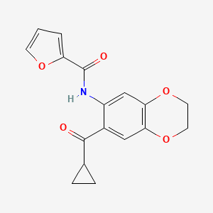 molecular formula C17H15NO5 B11059092 N-[7-(cyclopropylcarbonyl)-2,3-dihydro-1,4-benzodioxin-6-yl]furan-2-carboxamide 