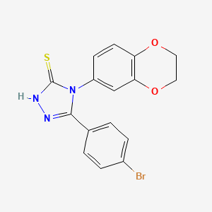 5-(4-bromophenyl)-4-(2,3-dihydro-1,4-benzodioxin-6-yl)-4H-1,2,4-triazole-3-thiol