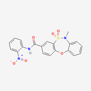 molecular formula C20H15N3O6S B11059102 6-methyl-N-(2-nitrophenyl)-6H-dibenzo[b,f][1,4,5]oxathiazepine-3-carboxamide 5,5-dioxide 