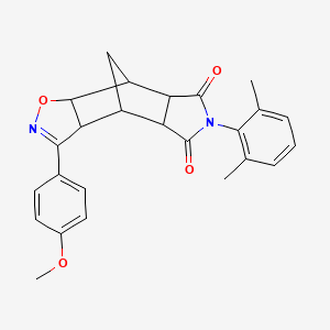 6-(2,6-dimethylphenyl)-3-(4-methoxyphenyl)-4a,7a,8,8a-tetrahydro-3aH-4,8-methano[1,2]oxazolo[4,5-f]isoindole-5,7(4H,6H)-dione