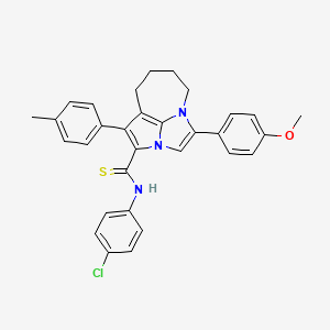 molecular formula C31H28ClN3OS B11059111 N-(4-chlorophenyl)-4-(4-methoxyphenyl)-1-(4-methylphenyl)-5,6,7,8-tetrahydro-2a,4a-diazacyclopenta[cd]azulene-2-carbothioamide 