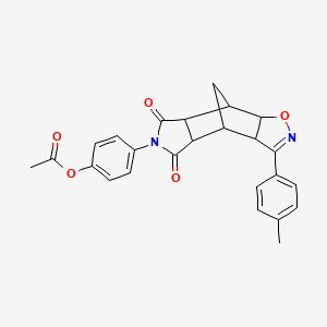 4-[3-(4-methylphenyl)-5,7-dioxo-3a,4,4a,5,7,7a,8,8a-octahydro-6H-4,8-methano[1,2]oxazolo[4,5-f]isoindol-6-yl]phenyl acetate