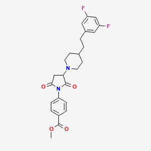 molecular formula C25H26F2N2O4 B11059130 Methyl 4-(3-{4-[2-(3,5-difluorophenyl)ethyl]piperidin-1-yl}-2,5-dioxopyrrolidin-1-yl)benzoate 