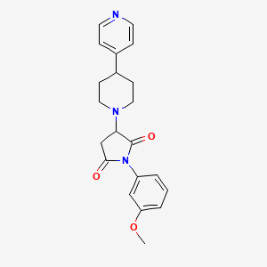 molecular formula C21H23N3O3 B11059148 1-(3-Methoxyphenyl)-3-[4-(pyridin-4-yl)piperidin-1-yl]pyrrolidine-2,5-dione 