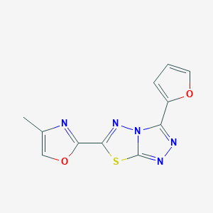 2-[3-(Furan-2-yl)-[1,2,4]triazolo[3,4-b][1,3,4]thiadiazol-6-yl]-4-methyl-1,3-oxazole