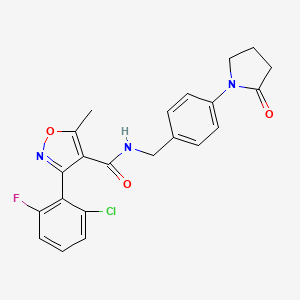 3-(2-chloro-6-fluorophenyl)-5-methyl-N-[4-(2-oxopyrrolidin-1-yl)benzyl]-1,2-oxazole-4-carboxamide