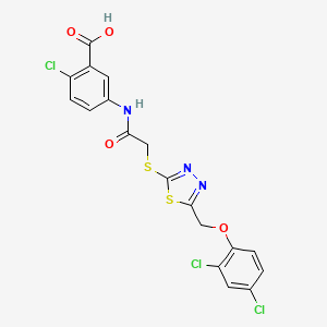 2-Chloro-5-{[({5-[(2,4-dichlorophenoxy)methyl]-1,3,4-thiadiazol-2-yl}sulfanyl)acetyl]amino}benzoic acid