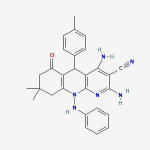 2,4-Diamino-8,8-dimethyl-5-(4-methylphenyl)-6-oxo-10-(phenylamino)-5,6,7,8,9,10-hexahydrobenzo[b][1,8]naphthyridine-3-carbonitrile