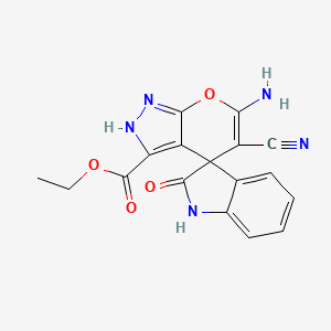 ethyl 6'-amino-5'-cyano-2-oxo-1,2-dihydro-2'H-spiro[indole-3,4'-pyrano[2,3-c]pyrazole]-3'-carboxylate