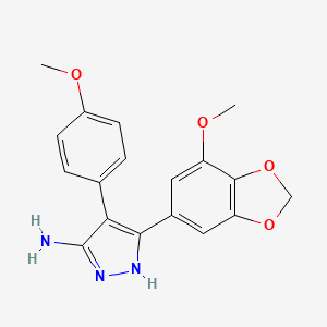 3-(7-methoxy-1,3-benzodioxol-5-yl)-4-(4-methoxyphenyl)-1H-pyrazol-5-amine