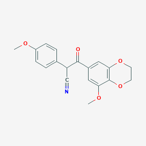 3-(8-Methoxy-2,3-dihydro-1,4-benzodioxin-6-yl)-2-(4-methoxyphenyl)-3-oxopropanenitrile