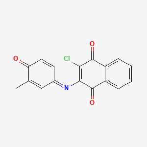 molecular formula C17H10ClNO3 B11059209 2-Chloro-3-([3-methyl-4-oxocyclohexa-2,5-dien-1-ylidene]amino)-1,4-dihydronaphthalene-1,4-dione 