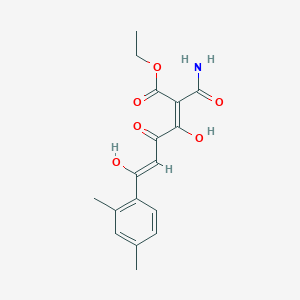 ethyl (2E,4E)-2-carbamoyl-6-(2,4-dimethylphenyl)-3,4-dihydroxy-6-oxohexa-2,4-dienoate