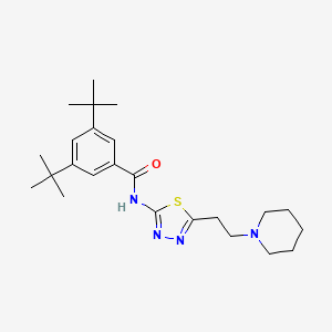 3,5-di-tert-butyl-N-{5-[2-(piperidin-1-yl)ethyl]-1,3,4-thiadiazol-2-yl}benzamide