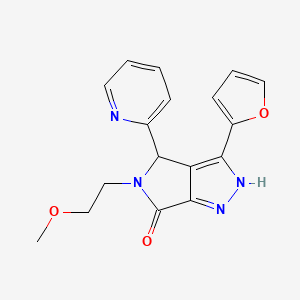 3-(Furan-2-yl)-5-(2-methoxyethyl)-4-(pyridin-2-yl)-1H,4H,5H,6H-pyrrolo[3,4-c]pyrazol-6-one