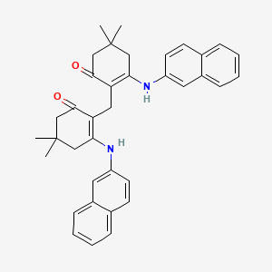 molecular formula C37H38N2O2 B11059287 2,2'-Methanediylbis[5,5-dimethyl-3-(naphthalen-2-ylamino)cyclohex-2-en-1-one] 