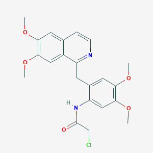 molecular formula C22H23ClN2O5 B11059292 2-chloro-N-{2-[(6,7-dimethoxyisoquinolin-1-yl)methyl]-4,5-dimethoxyphenyl}acetamide 