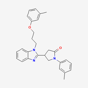 4-{1-[3-(3-methylphenoxy)propyl]-1H-benzimidazol-2-yl}-1-(3-methylphenyl)pyrrolidin-2-one