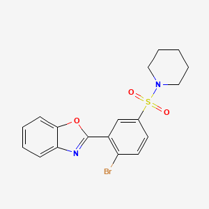 2-[2-Bromo-5-(piperidin-1-ylsulfonyl)phenyl]-1,3-benzoxazole