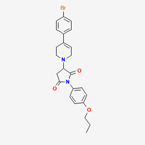 molecular formula C24H25BrN2O3 B11059345 3-[4-(4-bromophenyl)-3,6-dihydropyridin-1(2H)-yl]-1-(4-propoxyphenyl)pyrrolidine-2,5-dione 