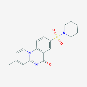 molecular formula C18H19N3O3S B11059356 3-methyl-8-(piperidin-1-ylsulfonyl)-6H-pyrido[1,2-a]quinazolin-6-one 