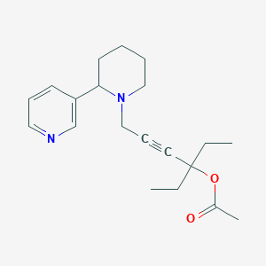 molecular formula C20H28N2O2 B11059367 3-Ethyl-6-[2-(pyridin-3-yl)piperidin-1-yl]hex-4-yn-3-yl acetate 