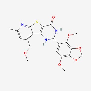 4-(4,7-dimethoxy-1,3-benzodioxol-5-yl)-13-(methoxymethyl)-11-methyl-8-thia-3,5,10-triazatricyclo[7.4.0.02,7]trideca-1(13),2(7),9,11-tetraen-6-one